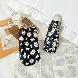 Black Daisy Mini 5-Fold Umbrella - Portable, Anti-UV, Black Glue Coating - Front View