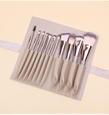 Champagne 11 Pcs Makeup Brush Set - Complete Brush Kit with Travel Case