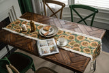 2 PCS Sunflower Table Runner with Fringe - Jacquard Woven Cotton Blend (30x120cm) - Side View