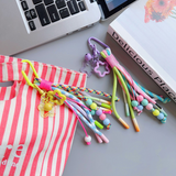 5 Unique Colorful Cell Phone Straps - Dopamine Lanyard Set - Top-Down View