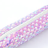 5-pcs Sequin Pencil Bag - Rainbow Glitter, Student Storage - Front View
