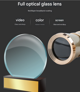 Champagne Gold Elegant Theatre Binoculars - Portable & Stylish Handheld Opera Glasses (Focal length: 200mm) - Front View