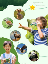 Yellowish Blue Mini Pocket Binoculars - 8x21 High Power Colorful Binoculars for Kids - Side View