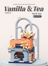 (Milk Tea Shop) Enchanting Streetscape Blocks - Creative Building Blocks Set - Front View
