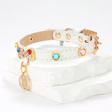 2-PCS Sparkling Rhinestone Bow Cat Collar - Adorable & Safe Pet Collar XS - Front View