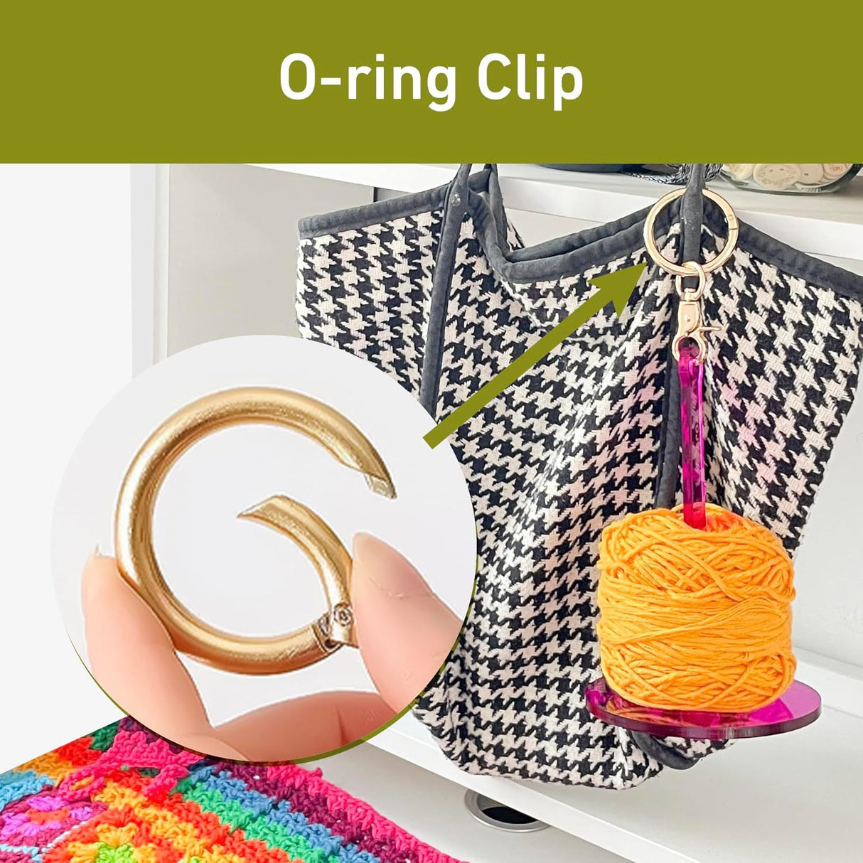 Transparent 2-Piece Acrylic Portable Wrist Yarn Holder - Knitting & Crochet Stand