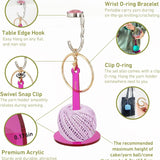 Transparent 2-Piece Acrylic Portable Wrist Yarn Holder - Knitting & Crochet Stand - 45-Degree Angle