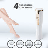 Rose Gold Electric Shaver for Women - Painless Hair Remover with USB Charging - Side View