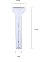 White 5-in-1 Electric Shaver for Women - Versatile Hair Remover for Face & Body - Close-Up Angle