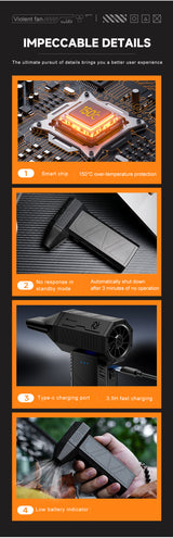 Portable Air Blower - Multi-Use for Computer, Car, Outdoor Inflatables - 45-Degree Angle