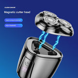 Silver Mini Electric Shaver for Men - Portable & Rechargeable Razor for Travel - Side View