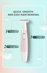 Pink Electric Shaver for Women - USB Rechargeable, Painless Hair Removal