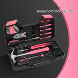 39-Piece Home Tool Kit - Pink Carbon Steel Hardware Set - Front View
