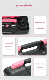 39-Piece Home Tool Kit - Pink Carbon Steel Hardware Set - Side View