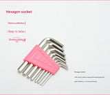 39-Piece Home Tool Kit - Pink Carbon Steel Hardware Set - Low Angle