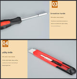 39-Piece Home Tool Kit - Red Carbon Steel Hardware Set - Top-Down View