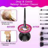 Black Electric Makeup Brush Cleaner - Fast & Deep Cleaning, USB Powered - Top-Down View