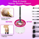 White Electric Makeup Brush Cleaner - Fast & Deep Cleaning, USB Powered - 45-Degree Angle