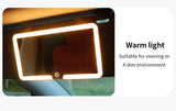 White Single button Car Sun Visor Makeup Mirror with LED Light - Tri-Color, Touch Control