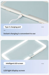Black Single button Car Sun Visor Makeup Mirror with LED Light - Tri-Color, Touch Control - Side View