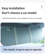 Black Single button Car Sun Visor Makeup Mirror with LED Light - Tri-Color, Touch Control - Rear View