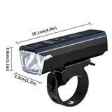 Bike Headlight - Rechargeable LED Bicycle Front Light, 85° Floodlight (Battery Display Model) - Front View