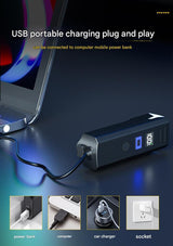 Bike Headlight - Rechargeable LED Bicycle Front Light, 85° Floodlight (Battery Display Model) - 45-Degree Angle