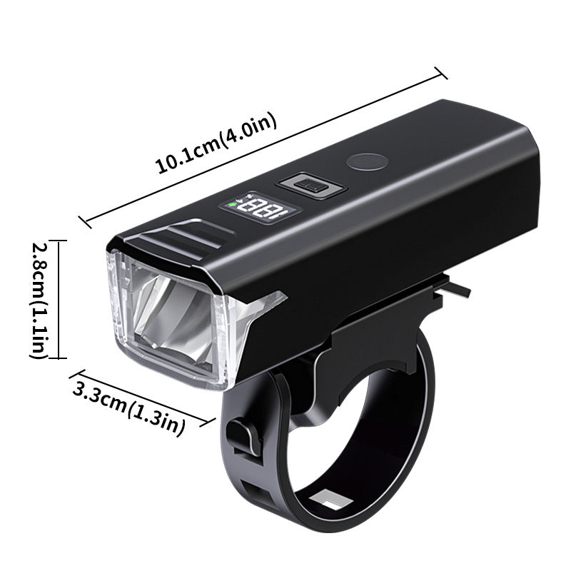 Bike Headlight - Rechargeable LED Bicycle Front Light, 85? Floodlight (Digital display model)