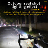 Bike Headlight - Rechargeable LED Bicycle Front Light, 85? Floodlight (Digital display model)