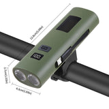 Green Multifunctional LED Bike Light Power Bank - Rechargeable Cycling Flashlight