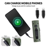 Green Multifunctional LED Bike Light Power Bank - Rechargeable Cycling Flashlight - Top-Down View