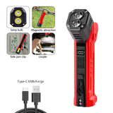 Yellow Flashlight Car Repair Light - LED Work Light , Magnetic Base, Power Bank - Front View