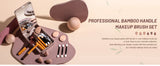 Portable Travel Makeup Brush Set with LED Mirror - Your Beauty Essentials On-The-Go - Top-Down View