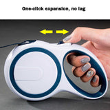 Blue 5M Pet Leash Retractable - Tangle-Free, Extendable Pet Leash for Walking - Side View