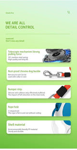 Light blue 5M Retractable Dog Leash - With Small Box, Suitable For Small And Medium Dogs - Close-Up Angle