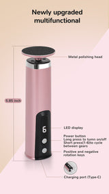 2-in-1 Electric Foot File & Hand Care Tool - Rear View