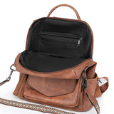 Purple Fashionable Women's Backpack Set - With Coin Purse and Tassels - Front View