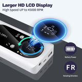 White Professional 45000RPM Rechargeable Nail Drill - Portable Electric Nail File for Manicure & Pedicure - Close-Up Angle