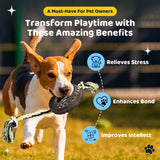 Blue Interactive Tire Rope Dog Toy - Heavy Duty Chew Toy for Dental Health & Play - Top-Down View