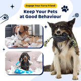 Green Interactive Tire Rope Dog Toy - Heavy Duty Chew Toy for Dental Health & Play - Side View