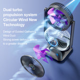 Purple Dual Head USB Rechargeable Desk Fan - Portable Double Air Circulator - 45-Degree Angle