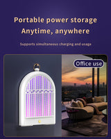 Black (Plug-in) USB Mosquito Killer Lamp - Electric Bug Zapper, Wall-Mounted/Standing, Silent - Side View