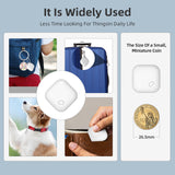 (Round Black) Mini GPS Tracker - Apple Find My Enabled, Key Finder, Wallet Locator, Anti-Theft Tag - Front View