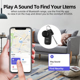 (Round Black) Mini GPS Tracker - Apple Find My Enabled, Key Finder, Wallet Locator, Anti-Theft Tag