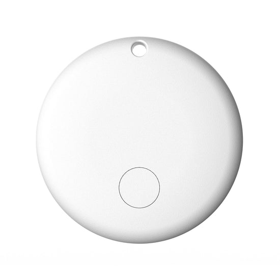 (Round White) Mini GPS Tracker - Apple Find My Enabled, Key Finder, Wallet Locator, Anti-Theft Tag