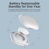(Round White) Mini GPS Tracker - Apple Find My Enabled, Key Finder, Wallet Locator, Anti-Theft Tag - 45-Degree Angle