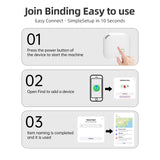 (Square White) Mini GPS Tracker - Apple Find My Enabled, Key Finder, Wallet Locator, Anti-Theft Tag - Top-Down View