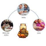 Harvest Pumpkins Wooden Puzzle - Vegetable & Fruit Design, Home Decor, Educational Toy (Size S) - Side View