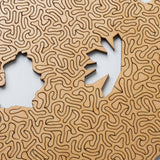 Blue Algorithmic Agate Jigsaw Puzzle - 164 Unique Wooden Pieces