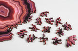 Red Algorithmic Agate Jigsaw Puzzle - 164 Unique Wooden Pieces - Front View